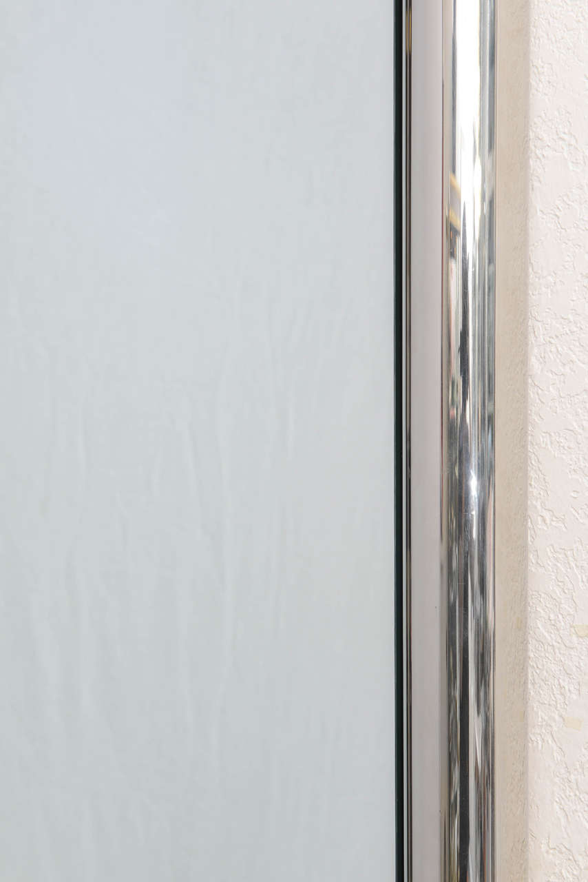 Karl Springer Style Polished Steel Mirror 1