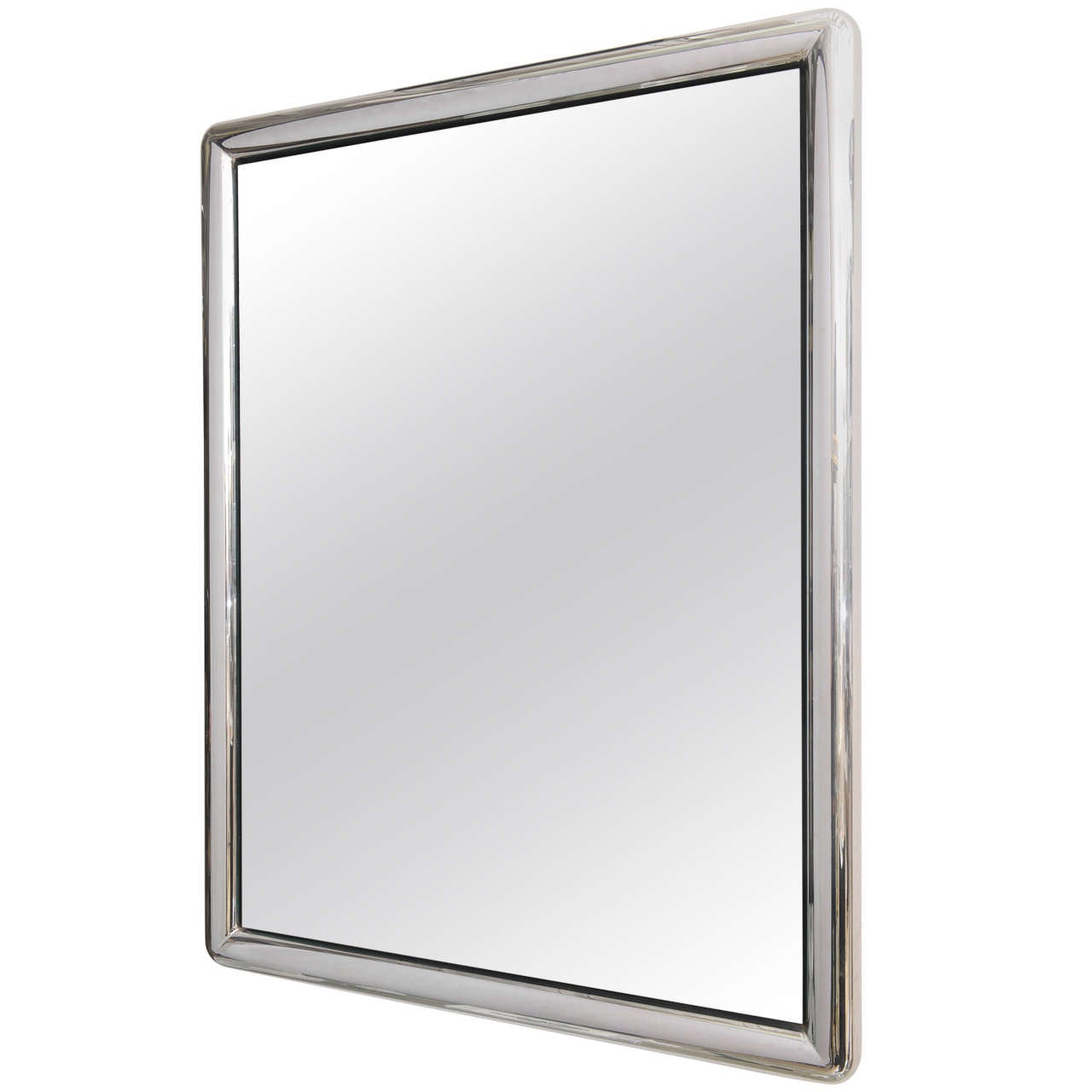 Karl Springer Style Polished Steel Mirror