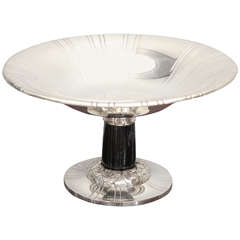 Silver and Ebonized Wood Art Deco Bowl
