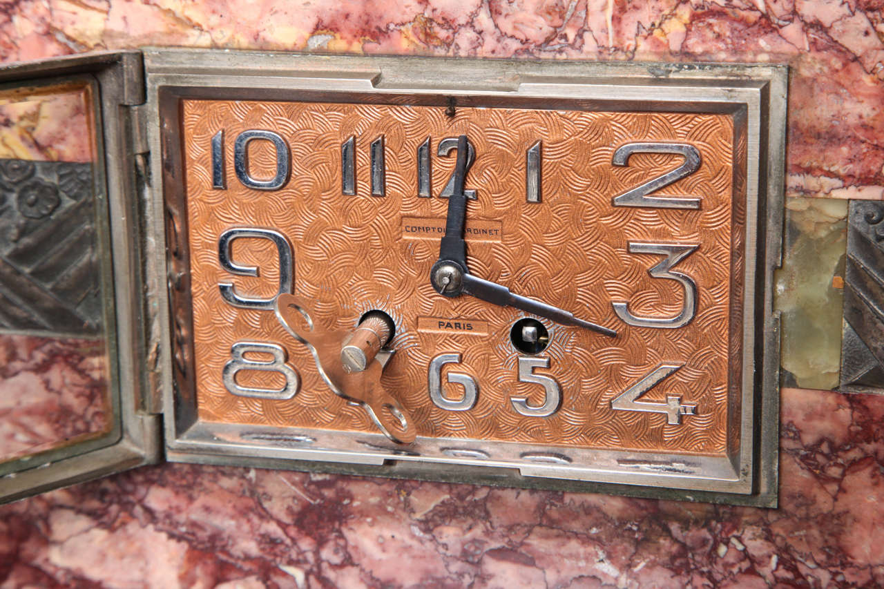 art deco marble mantel clock