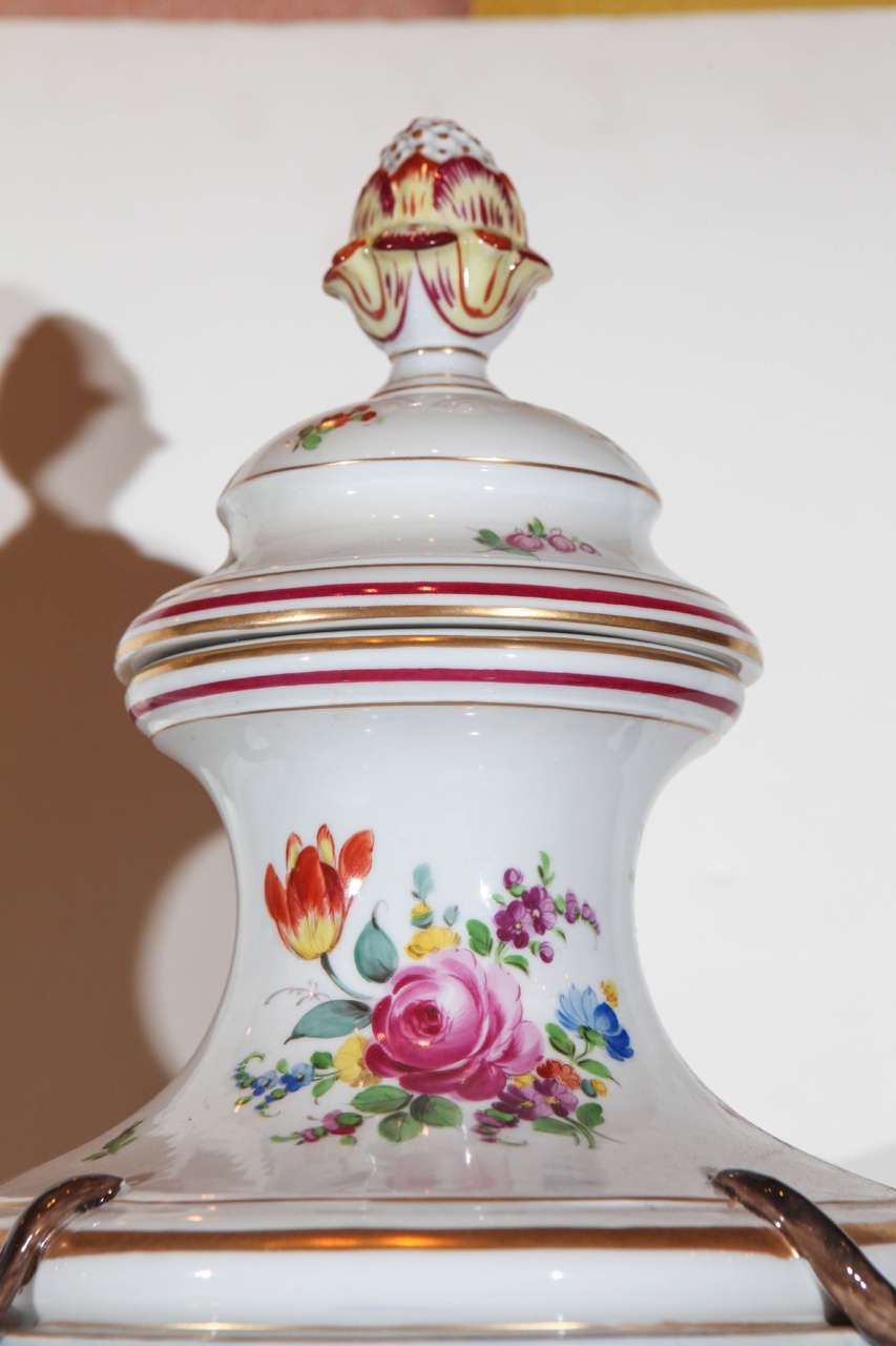 20th Century Hand-Painted Italian Urns, Turn-of-the-Century