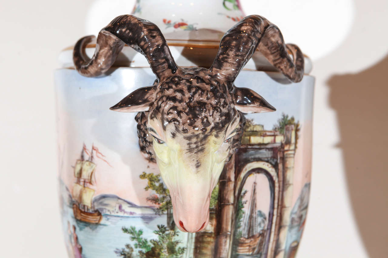 Hand-Painted Italian Urns, Turn-of-the-Century 4