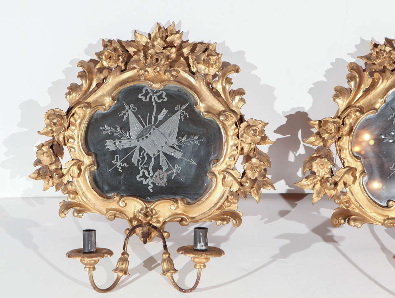 Glass 19th Century, French Wall Sconces For Sale