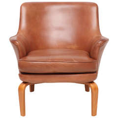 Arne Norell Leather Lounge Chair