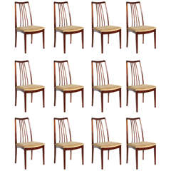 High Back Rosewood Dining Chair from Norway, Set of 12
