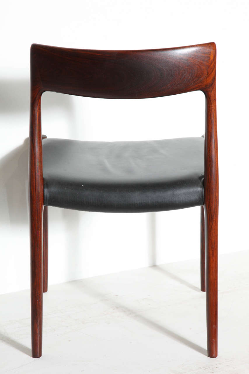 Danish no. 77 Leather Dining Chairs by Niels Moller (Set of 8)