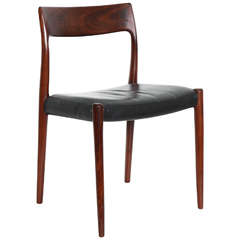 no. 77 Leather Dining Chairs by Niels Moller (Set of 8)