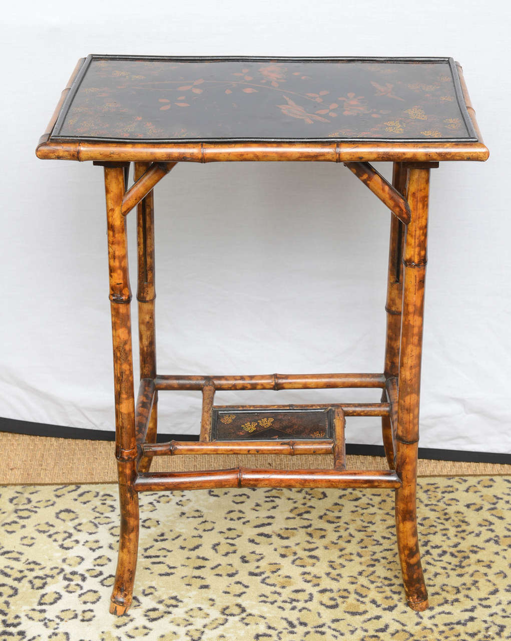 Beautiful Lacquer Bamboo SIde Table.