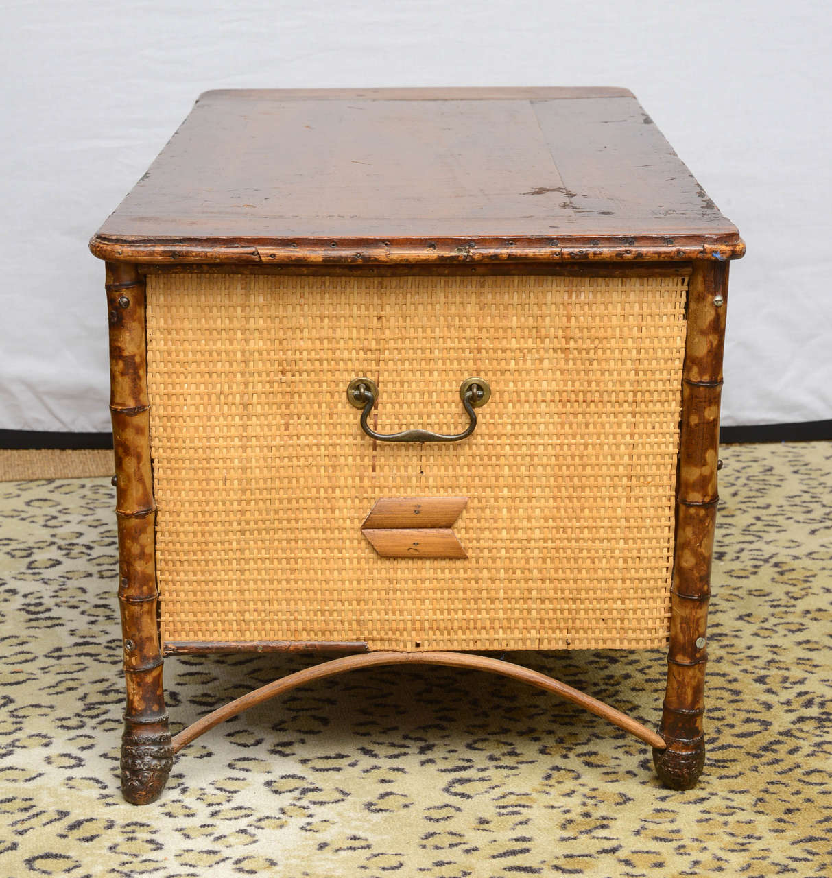 American Vintage Bamboo and Wicker Chest