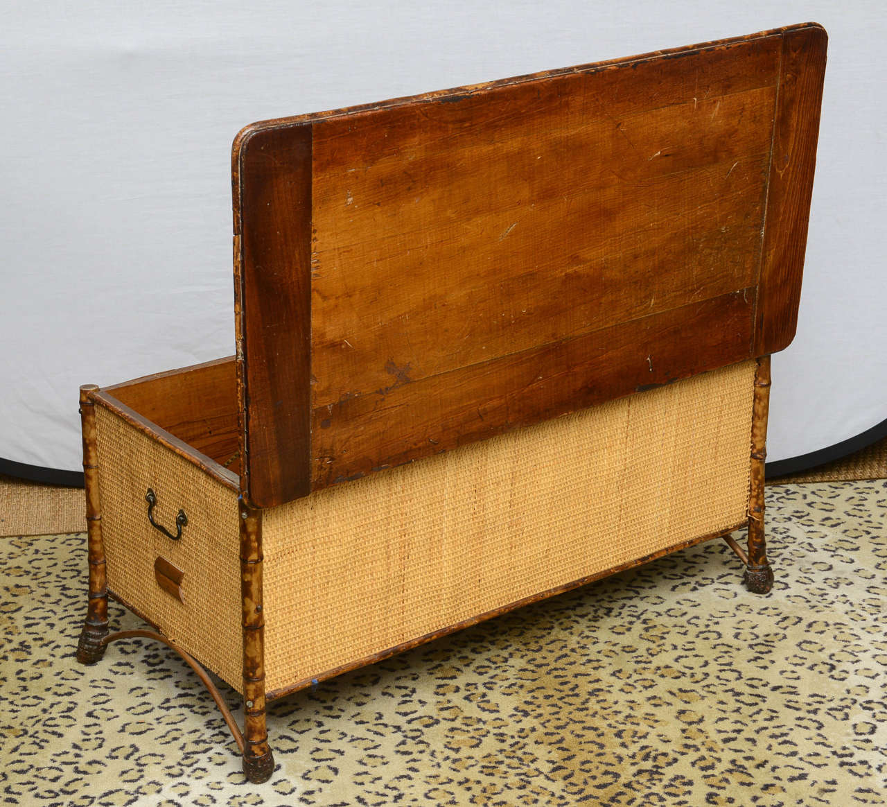 Mid-20th Century Vintage Bamboo and Wicker Chest