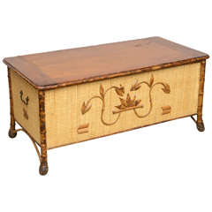 Vintage Bamboo and Wicker Chest