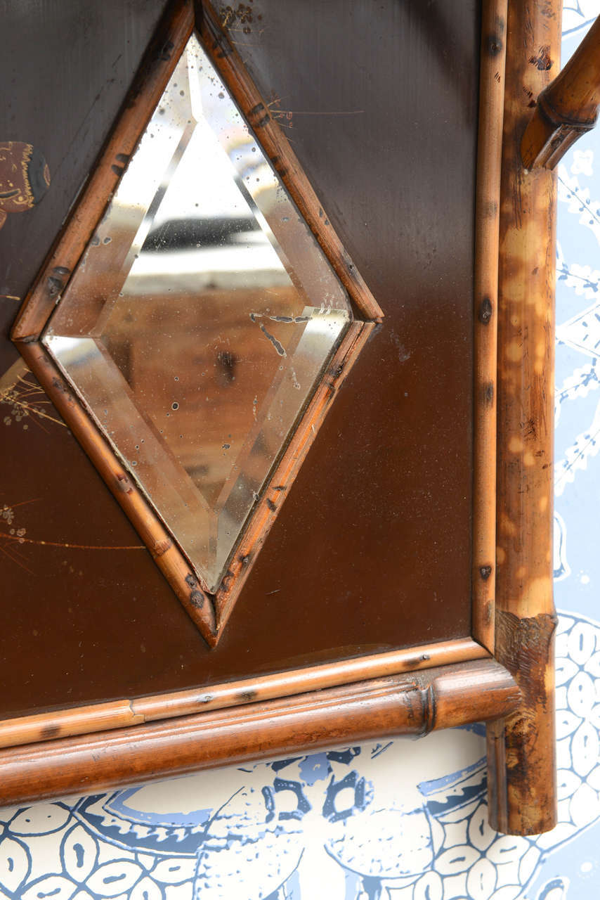 Beautiful 19th c. English Bamboo Mirror with Shelves 3