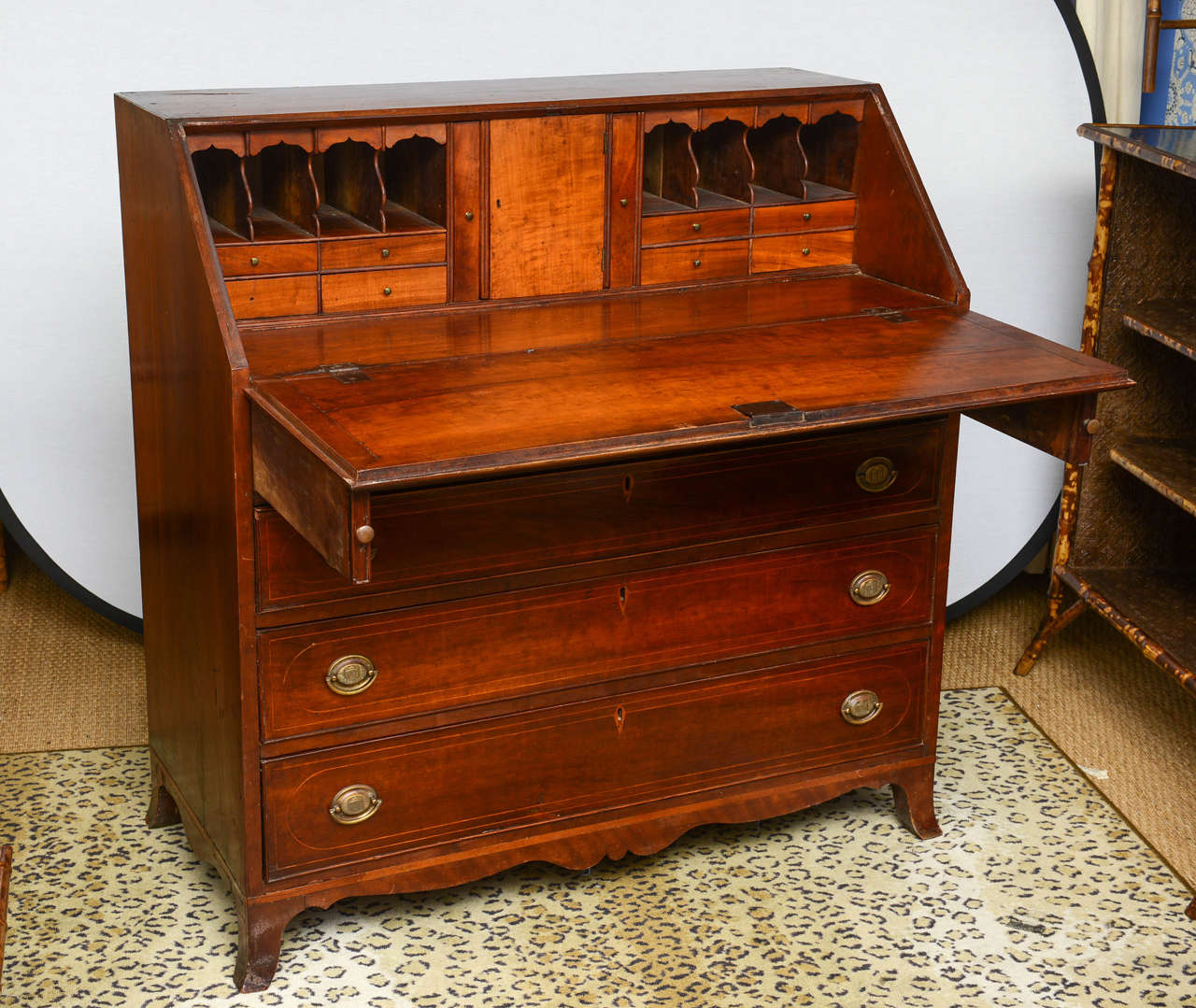 19th c. American Mahogany Writing Desk In Good Condition In West Palm Beach, FL