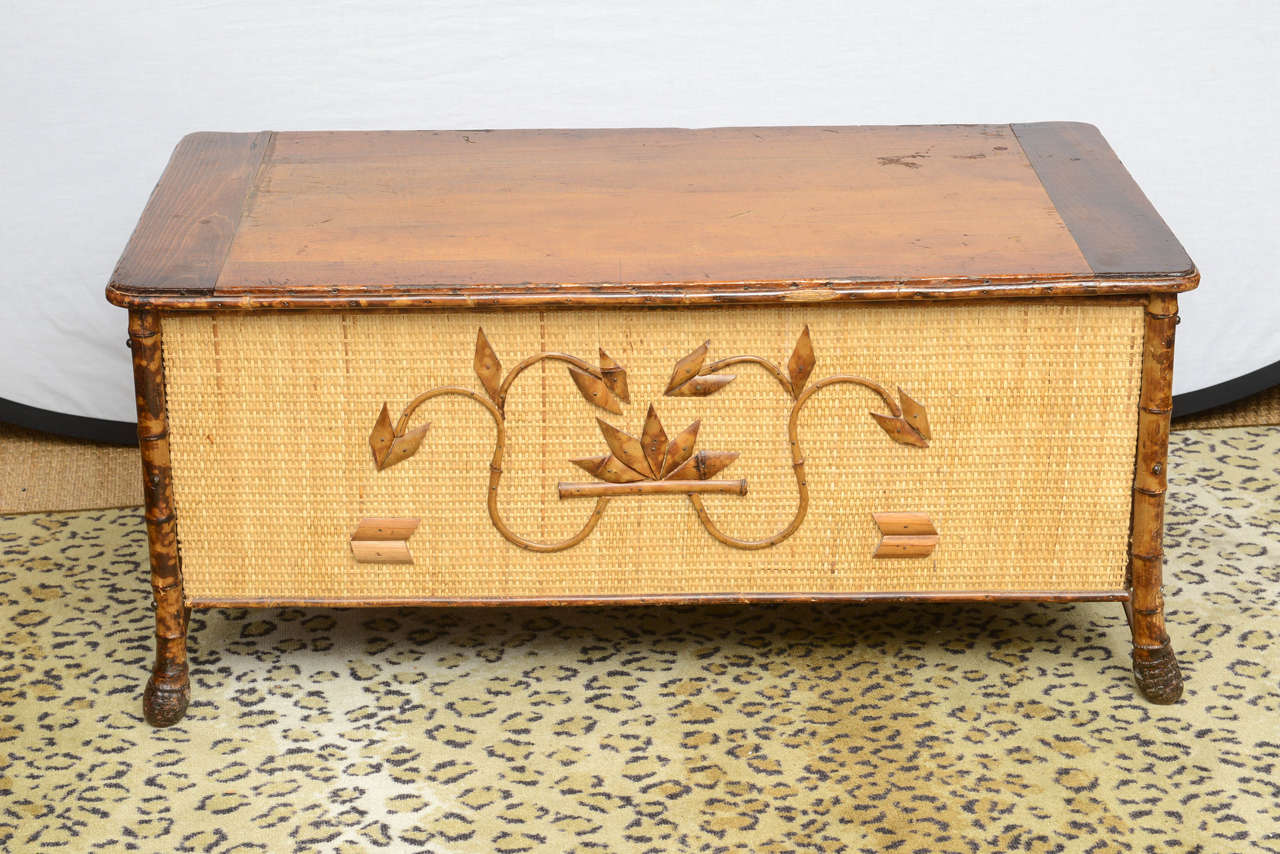 Vintage Bamboo and Wicker Chest at 1stDibs