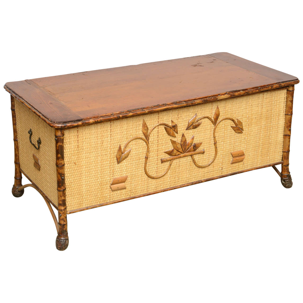 Vintage Bamboo and Wicker Chest at 1stDibs