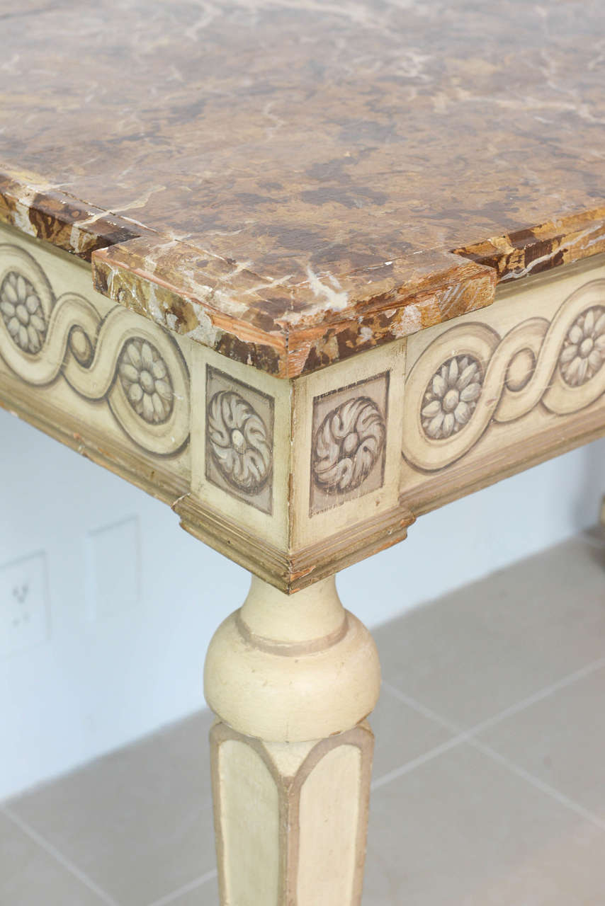 18th Century and Earlier Italian Neoclassic Painted & Parcel-Gilt Console/Centre Table, Late 18th Century For Sale