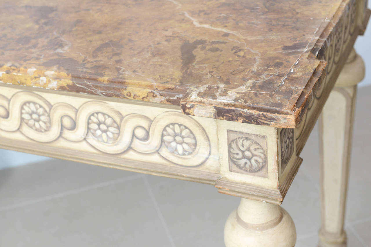Italian Neoclassic Painted & Parcel-Gilt Console/Centre Table, Late 18th Century For Sale 1