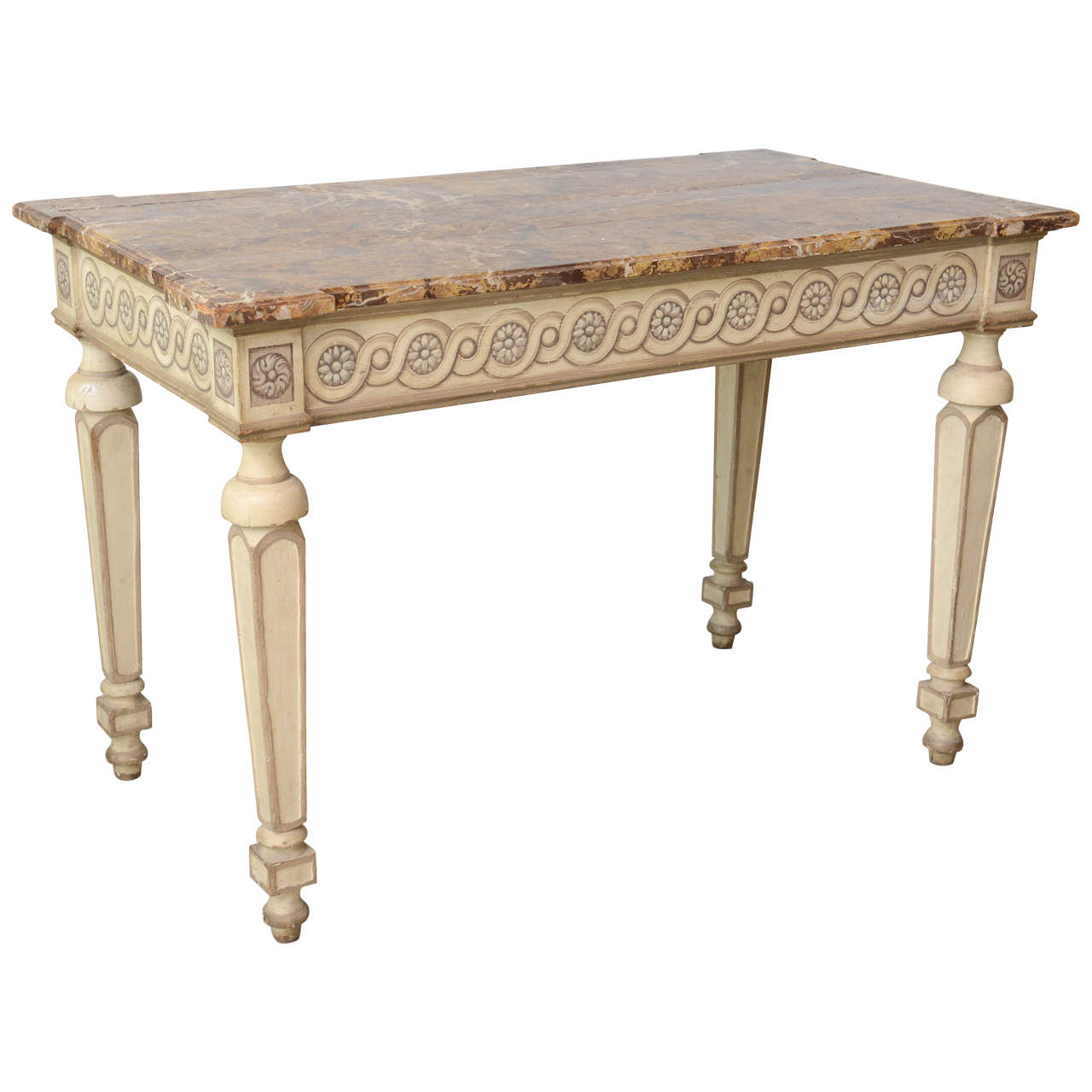 Italian Neoclassic Painted & Parcel-Gilt Console/Centre Table, Late 18th Century For Sale