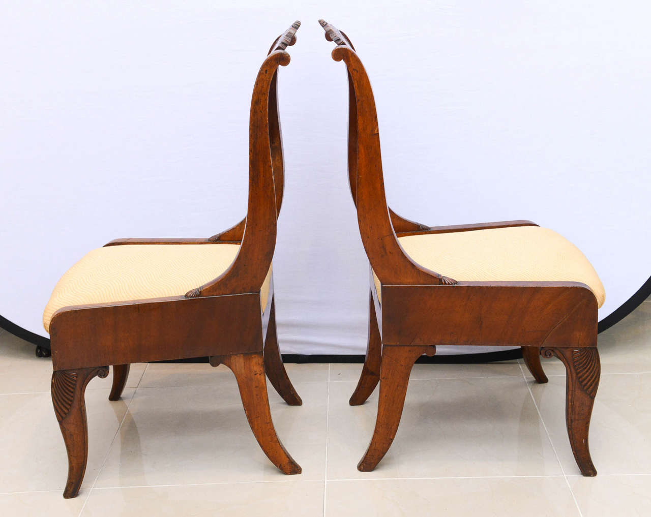 Set of Six Russian Neoclassic Mahogany Dining or Side Chairs For Sale 2