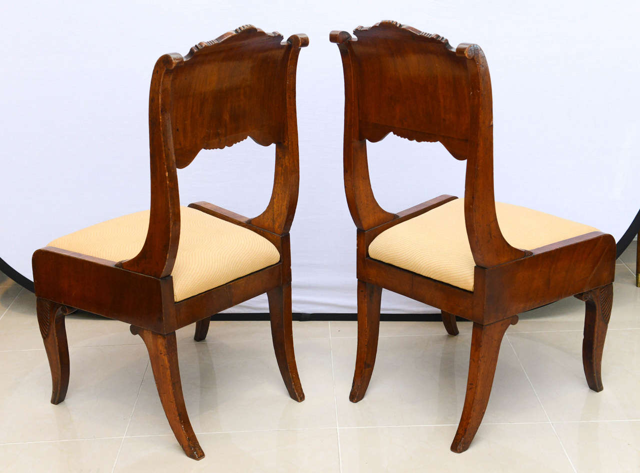 Set of Six Russian Neoclassic Mahogany Dining or Side Chairs For Sale 4