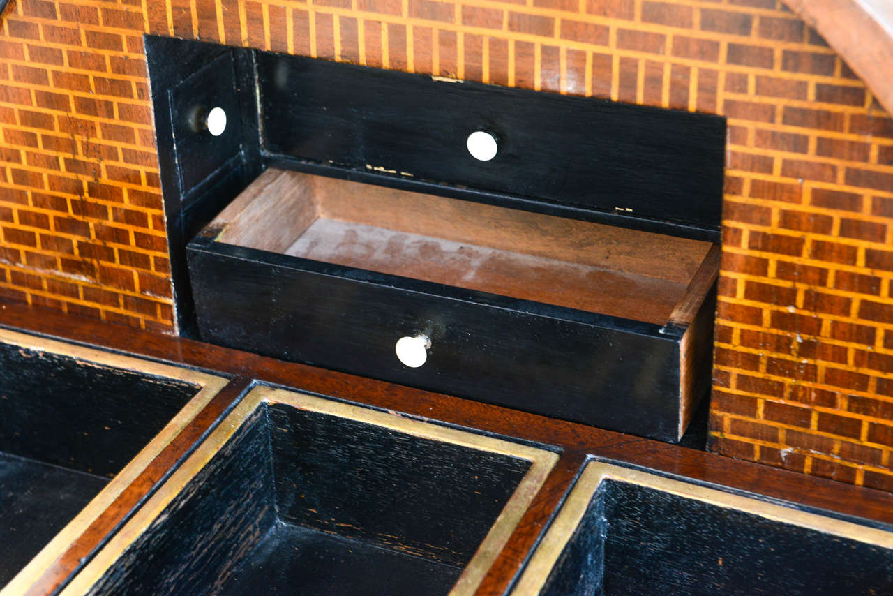 19th Century Fine Biedermeier Mahogany, Ebonized and Parcel-Gilt Globe Form Work Desk For Sale