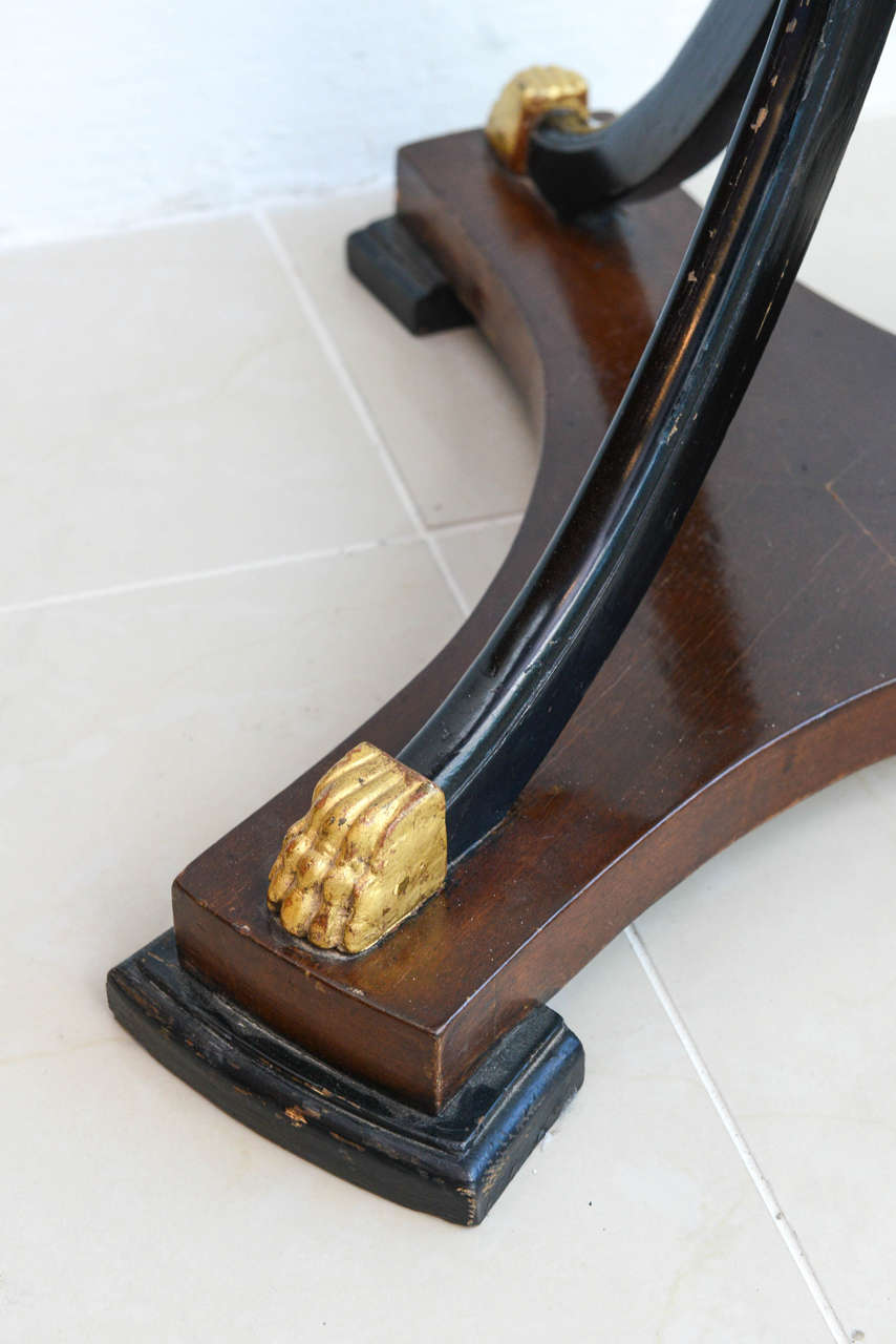 Wood Fine Biedermeier Mahogany, Ebonized and Parcel-Gilt Globe Form Work Desk For Sale