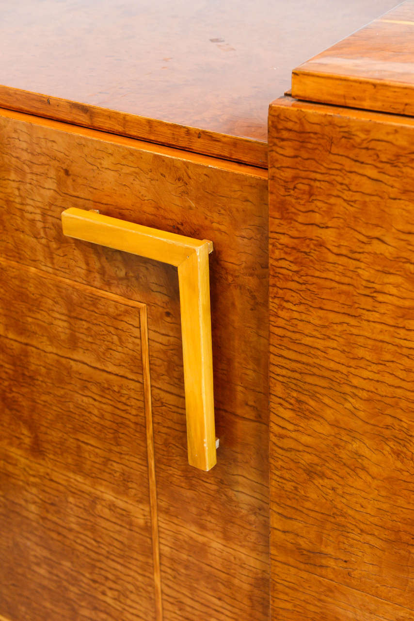 Birdseye Maple Late Art Deco Birds-Eye Maple and Maple Inlaid Credenza, Eli Jacques Kahn For Sale