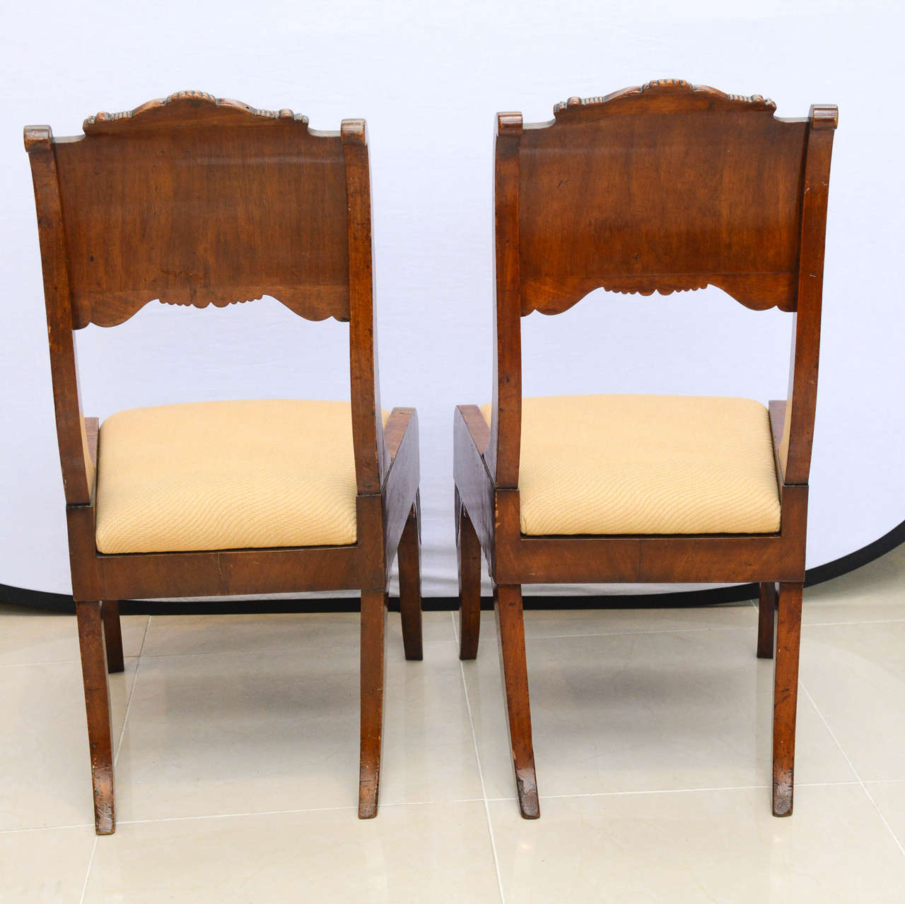 Set of Six Russian Neoclassic Mahogany Dining or Side Chairs For Sale