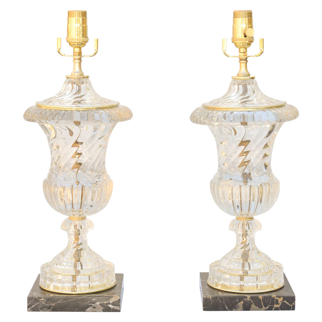 Pair Of Paul Hanson Glass Urn Lamps At 1stdibs Pair Of Paul Hanson Glass Urn Lamps For