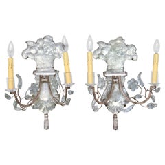 Unusual Pair of Glass Wall Sconces