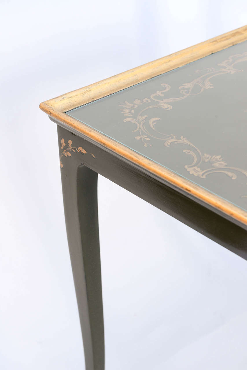 Chinoiserie Nesting Tables of Green Japanning In Excellent Condition In West Palm Beach, FL