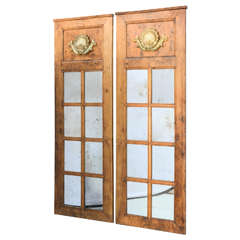 Pair of 19th Century Burl Wood Door "Trumeaus"