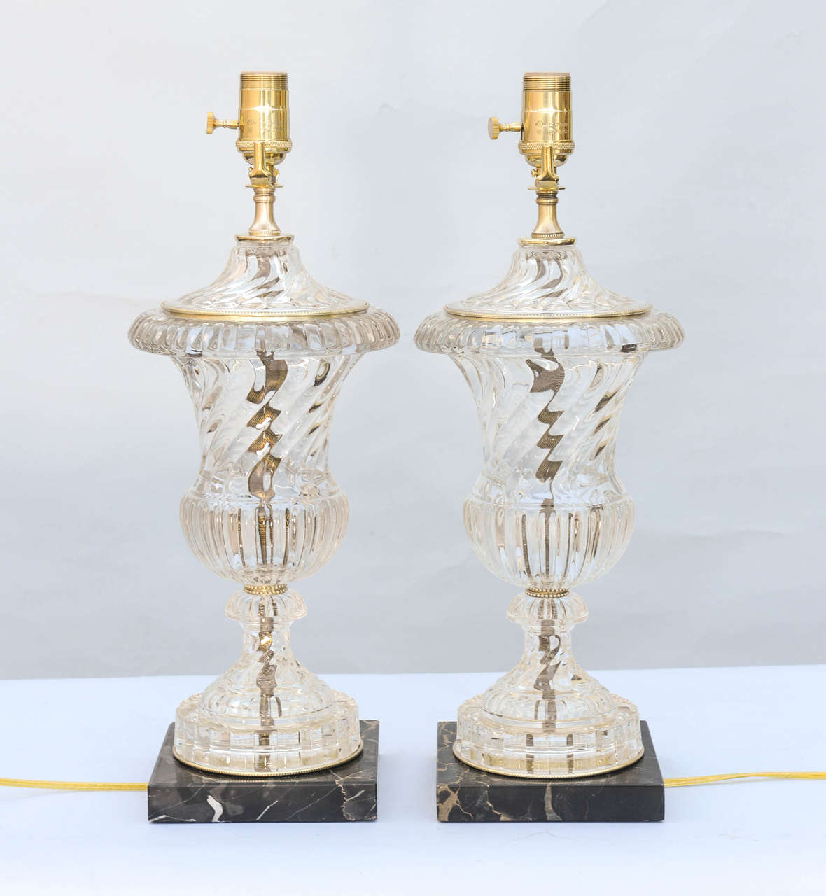 Pair of Paul Hanson Glass Urn Lamps at 1stDibs