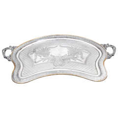 Silver Plated Butler Tray with Articulated Cherub Handles