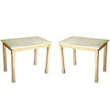 Pair of 19th Century Arts & Crafts Zinc-Topped Limed Oak Tables