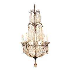 Antique French silvered chandelier