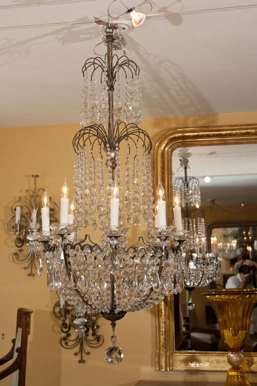 French silvered chandelier