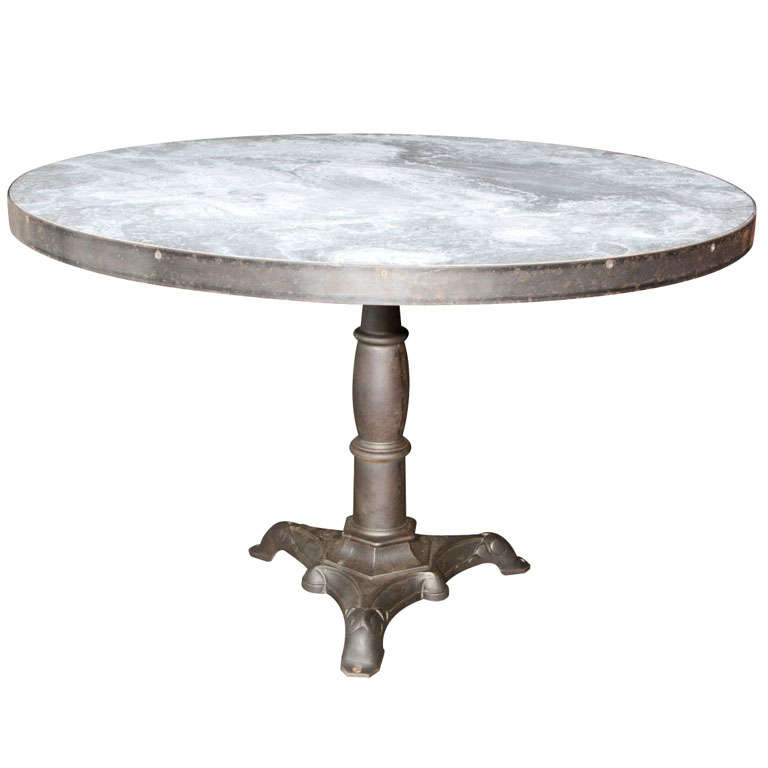 Round Zinc Top Table