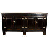 Antique Ice Chest with Inset Marble