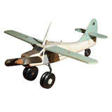 Old Painted Wood Model Airplane