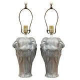 MID CENTURY ELEPHANT BASE TABLE LAMPS