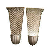 Vintage MONUMENTAL MID CENTURY THEATER WALL SCONCES.