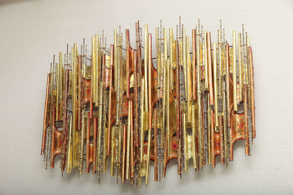 American Large Brass and Copper Wall Sculpture
