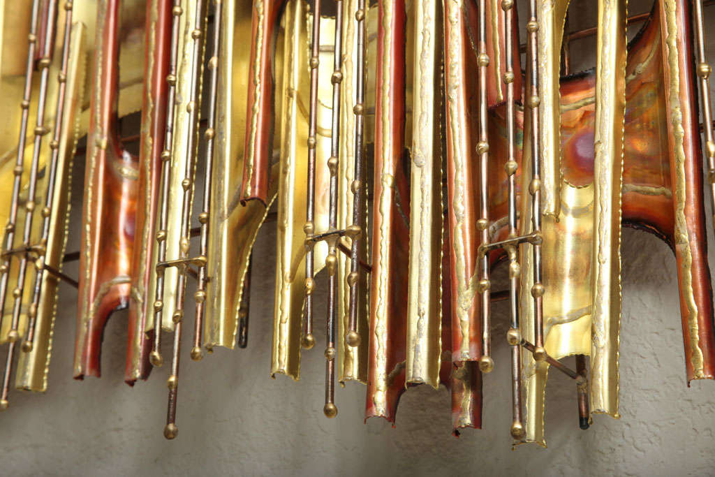 20th Century Large Brass and Copper Wall Sculpture