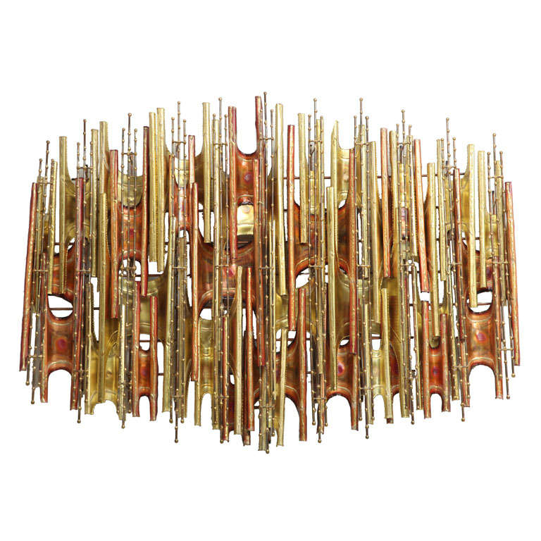Large Brass and Copper Wall Sculpture