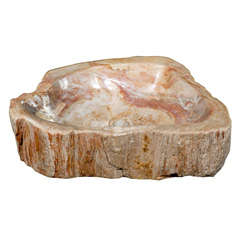 A Petrified Wood Sink Of Light Color