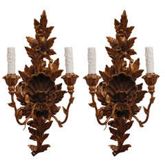 Italian Carved Wood Sconces