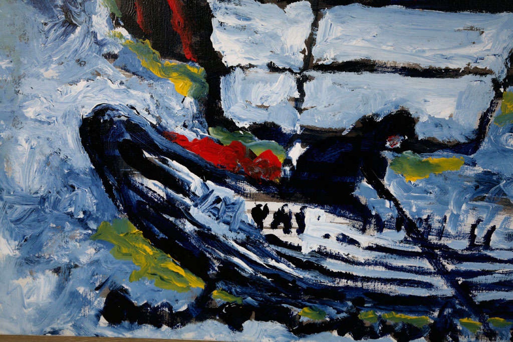 Acrylic Harbour of IJmuiden, Anton Heyboer For Sale