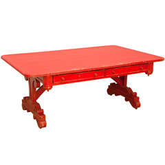 Vintage Red Partner Desk