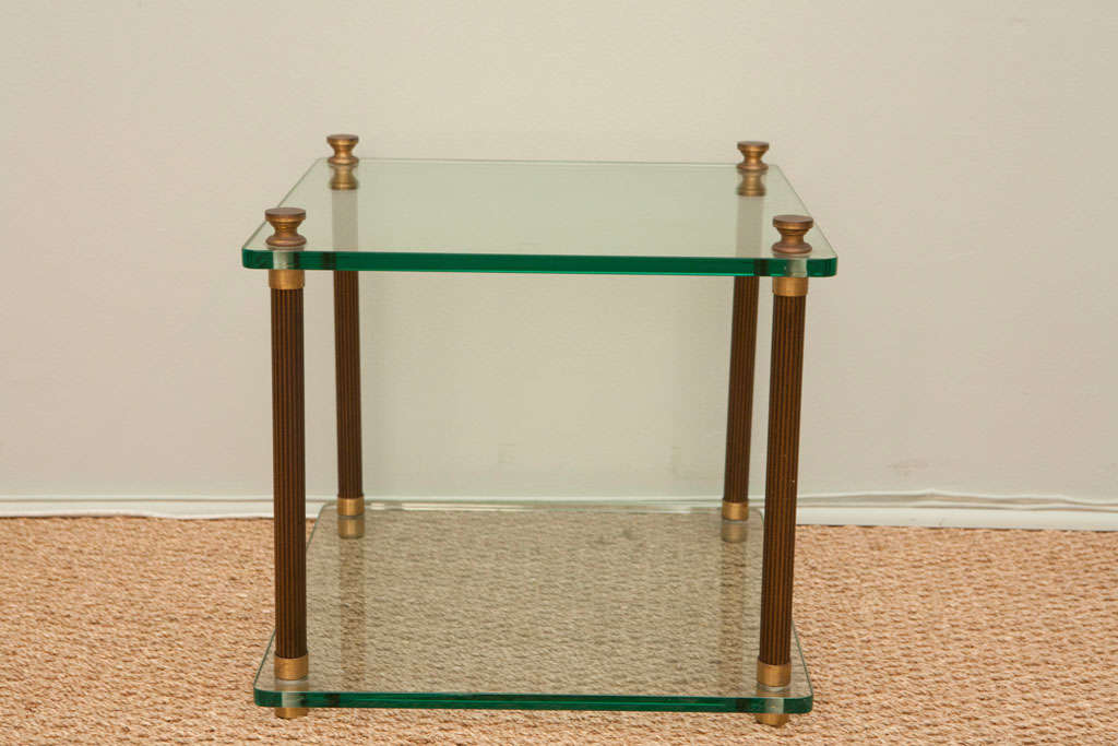 Two- Tiered Glass Side Table